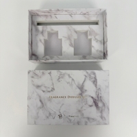 Boîte cadeau rigide réutilisable personnalisée avec insert en EVA, emballage imprimé marbré pour diffuseur de parfum, ensembles de bougies, couvercle à fermeture magnétique