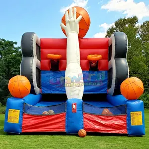 आउटडोर कार्निवल पार्टी उछाल घर वाणिज्यिक inflatable खेल पूर्ण कोर्ट प्रेस बास्केटबॉल लक्ष्य खेल