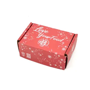 Customization Multi Depth Reasonable Price Christmas Gift Packaging Red Fold Paper Corrugated Shipping Box