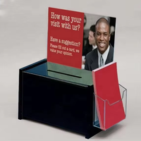 Boîte de dons transparente en acrylique personnalisée avec serrure, conteneur sécurisé pour suggestions et vote, idéale pour la collecte de fonds