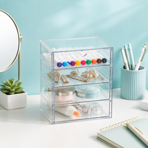 Set di Organizzatori Trasparenti Impilabili in PET per Armadio, Contenitori per Vestiti, Biancheria Intima, Calzini e Piccoli Oggetti - Product Image 1