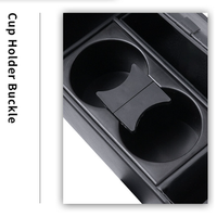 Organisateur de console centrale multifonctionnel universel en cuir pour véhicule, avec porte-gobelet rotatif et boîte de rangement