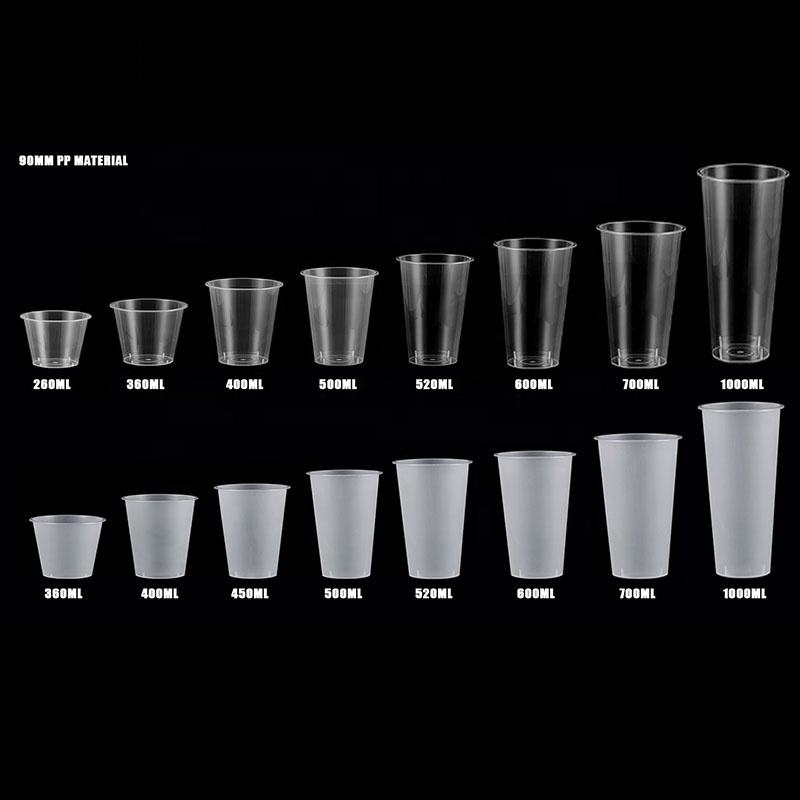 Wholesale Custom Logo Pp 90Mm Boba Bubble Milk Tea Cup Disposable 500Ml ...