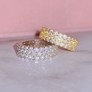 Hot Sale Hip Hop Iced Out <b>Wedding</b> <b>Rings</b> Silver 18K Gold Plated <b>Cubic</b> <b>Zirconia</b> <b>Rings</b> Women - Product Image 1