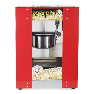 Tarznatory Groothandel Prijs Popcorn Machine Commerciële 8Oz Popcorn Making Machine Acryl Kleine Popcorn Maker Rode Kleur Met Dak