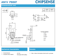 Capteur de courant Hall CHIPSENSE AN1V 200 PB507, mesure AC/DC 200A pour système de batterie de convertisseur statique