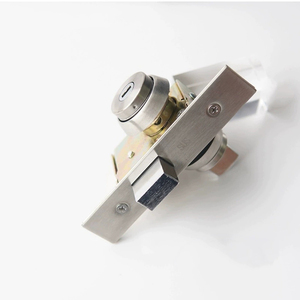Serrure de porte invisible en bois/aluminium, durable, en acier inoxydable poli, à clé, avec verrou à pêne. - Product Image 5