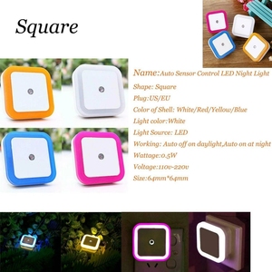 Mini <strong>LED</strong> Night <strong>Light</strong> EU/US <strong>Plug</strong> <strong>in</strong> Dusk to Dawn Sensor Wall Nights Lamp Square for Bedroom Hallway Stairs Corridor 110V 220V - Product Image 6