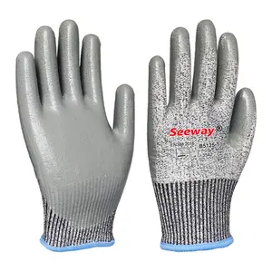 Seeway Industrial Work Gloves Level 5 Cut-Resistant with Rubberex Nitrile Coating