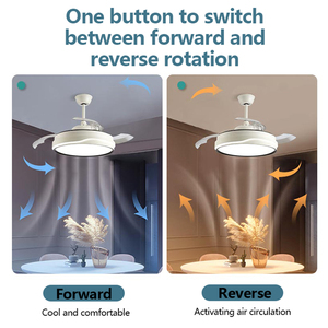 Luce multifunzionale con vento freddo 18W 220V ventilatore <span class=keywords><strong>a</strong></span> soffitto senza lama con luce <span class=keywords><strong>a</strong></span> LED e telecomando - Product Image 5