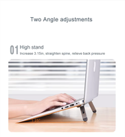 Nouveau support portable pour ordinateur portable en métal réglable en hauteur, support rotatif à 360 degrés pour la maison et le bureau