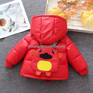 Vestes d'hiver chaudes pour bébés et enfants, en denim à imprimé animal, réversibles, pour garçons, vêtements d'hiver respirants en coton - Product Image 5