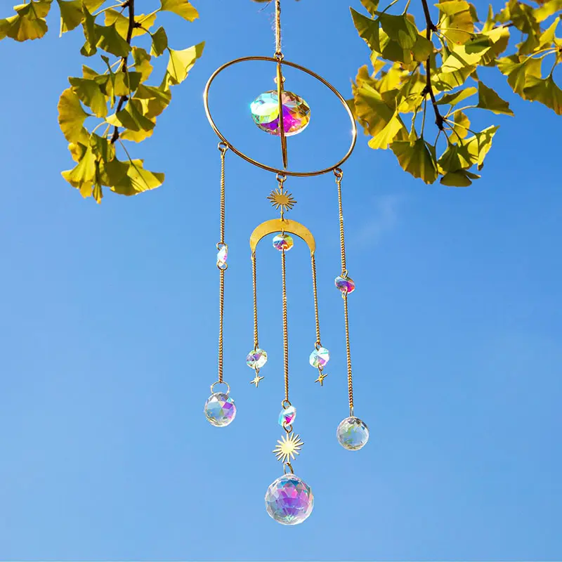 Arc-en-Cristal Suncatchers Fenêtre Prisme Lune Sun Catcher Cristal Artisanat Jardin Décor