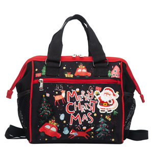 Bolsa de Mano Personalizada de Lona Negra Resistente de Alta Calidad para Navidad, con Logotipo Bordado, para Mamá o Enfermera - Product Image 1