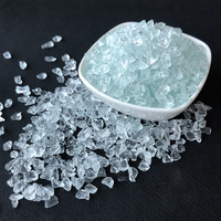 Sable de verre concassé transparent, granulats de verre recyclé pour pierre technique, terrazzo, comptoirs en époxy, décoration, sablage, élimination de la rouille