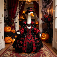 Costume de Cosplay de Canard Vampire d'Halloween avec Chapeau Haut de Forme pour Jardin, Décoration de Fête et Festival, pour Statue de 23 Pouces de Haut