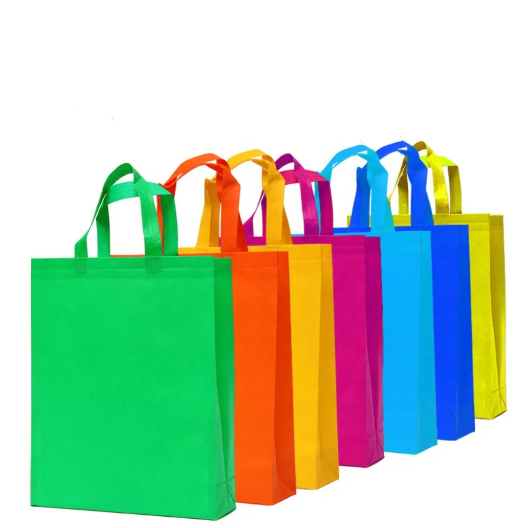 環境にやさしいカスタムロゴガーメントクロス不織布再利用可能な食料品ショッピングトートバッグ不織布バッグ