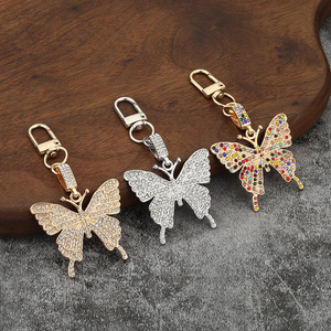 Porte-clés en cristal coloré tendance <span class=keywords><strong>TikTok</strong></span>, en acier inoxydable, pendentif pour sac femme - Product Image 1