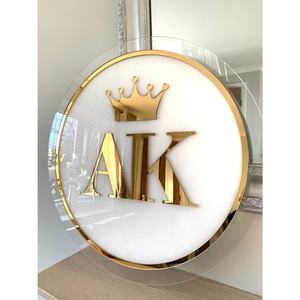 कस्टम 3 डी मिरर गोल्ड लोगो पर हस्ताक्षर व्यक्तिगत ऐक्रेलिक व्यवसाय हस्ताक्षर स्टिकर दीवार कार्यशाला कैफे 50 सेमी स्पष्ट डिस्प्ले रैक - Product Image 4