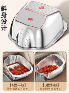 Passoire en acier inoxydable en forme de panier, égouttoir de cuisine pour riz, fruits, légumes et haricots, facile à utiliser - Meilleures ventes - Product Image 2