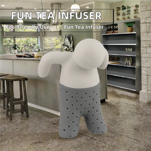 Creative Cute Reusable Silicone <b>Tea</b> Infuser Human Shape <b>Tea</b> <b>Maker</b> Device with Brewing Tool Strainer Fun Kitchenware Gift Gadget - Product Image 2
