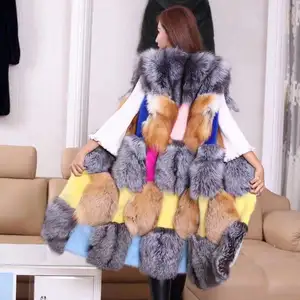 wholesale fashion winter women faux fox vest faux fur Gilet waistcoat for ladies Factory price Shenzhen Lily Cheng