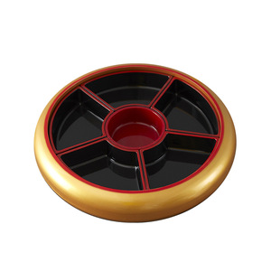 Plateau de service rond brillant pour sushis, idéal pour la cuisine japonaise et coréenne 1021-A - Product Image 4