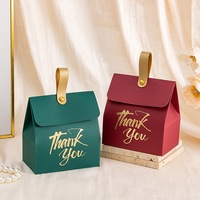 Boîte cadeau en papier avec poignée en cuir PU, boîte à dragées pour mariage, souvenir pour les invités de la fête, emballage