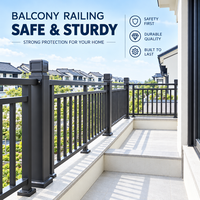 Pagar Balkon Modern Ramah Lingkungan Berlapis Bubuk Paduan Aluminium Anti-Korosi untuk Teras Villa dan Luar Ruangan