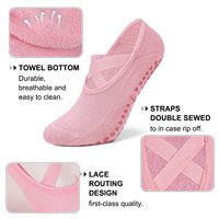 Chaussettes de yoga antidérapantes à logo personnalisé avec sangles, accessoires pour Pilates Reformer, Pure Barre, danse, et chaussettes de yoga pour hôpitaux