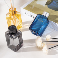 Bouteille en verre carrée de 100 ml pour diffuseur à bâtonnets, parfum d'ambiance unique pour la maison, avec bouchons et bâtonnets – Vente en gros