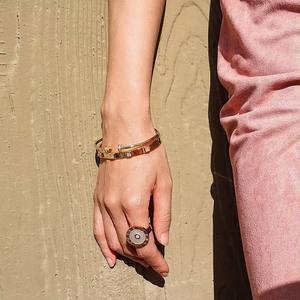 Jewelry 925 <b>Silver</b> 18K Gold Adjustable Diamond Cuff Zircon <b>Bangle</b> <b>Bracelet</b> - Product Image 3