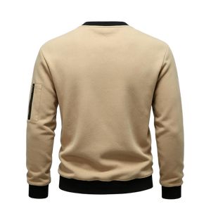 Nuova Felpa da Uomo in Spugna con Collo a Girocollo, Giacca Tattica Giovanile, Design Vintage Casual con Zip sul Polsino, ODM per Primavera e Autunno - Product Image 6