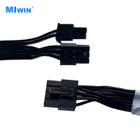 Câble d'alimentation personnalisé MIwin CPU8 vers GPU6+2, longueurs 250mm, 500mm, 600mm, câble d'alimentation CPU8PIN pour serveur