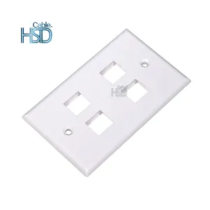 Tấm Mặt Chất Lượng Cao Kiểu Mỹ Tấm Tường 4 Cổng Cho Giắc Cắm Keystone RJ45 4 Cổng Tấm Mặt - Product Image 1