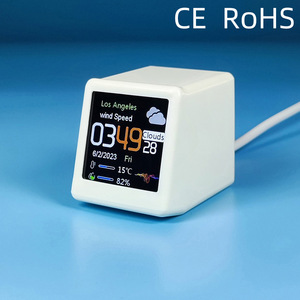 Smart Desktop Electronic <b>Clock</b> Square Wifi Weather Station <b>Digital</b> Ornament With Temperature Humidity Display - Product Image 4