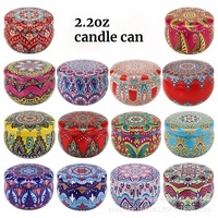 RTS 2,2 Unzen Leeres Rundes Metall-Kerzenglas D63*H40mm für Aromatherapie Sojawachs Gelwachs Getrocknete Blumen Kerzendose