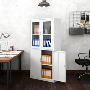 Nhà Văn phòng kim loại nhỏ gọn 4 cửa tủ có thể khóa với kệ, tiết kiệm không gian cho nhà văn phòng máy trạm lưu trữ - Product Image 1
