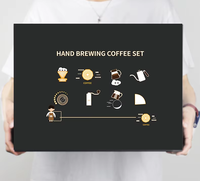 Barista Tool Verser sur un ensemble de cafetière en verre Kit goutteur et théière pour cadeau Fabriqué à la main Verser sur une cafetière