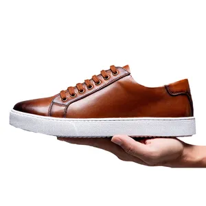 Wholesale Original Hand Made Cow Men's Leather Casual Shoes For Men