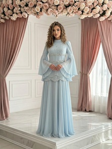Loriya Abaya Ricamata Elegante con Chiusura, Vestito Lungo per Donne Musulmane, Ispirazione Dubai, Moda Islamica Modesta - Product Image 4