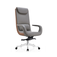 Les cuirs gris arrières de mi préside des meubles de chaise de visiteur de lieu de réunion avec la base fixe