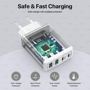 <span class=keywords><strong>Cargador</strong></span> de Pared USB C de <span class=keywords><strong>40W</strong></span> con 4 Puertos, Carga Rápida, Doble Puerto PD+QC, Tipo C para <span class=keywords><strong>iPhone</strong></span> 17, Samsung, Teléfono y Tableta - Product Image 5