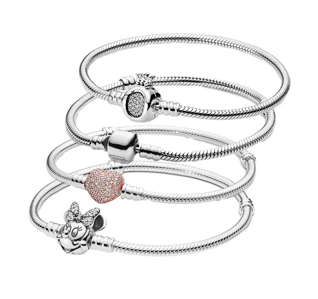 2022 New Original Wholesale 925 Sterling Silver Bracelet Disney Mickey Minnie Pandoraer DIY Charm Women Jewelry Beads