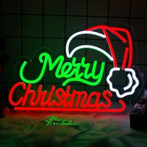 Merry Christmas Hat Acrylic LED Neon <b>Sign</b> USB Neon <b>Sign</b> For Home Bar Restaurant Xmas Gift Wholesale Seasonal Decoration - Product Image 5