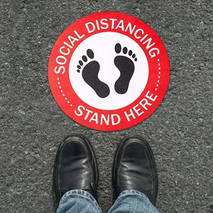 Custom Distancing Floor Stickers Keep Apart Sign for Public Places Slip Resistant Safety Notice Decal