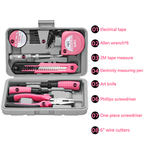 13PC Màu Hồng Womens DIY Nhỏ Nhỏ Nhỏ Tay Công Cụ Kit Set Cho Nhà Hộ Gia Đình Sửa Chữa Công Cụ Thiết Lập Trong Một Công Cụ Di Động Hộp Trường Hợp - Product Image 3