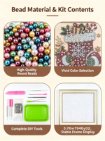 Perles de Noël pour Kit d'Art DIY, Perles à Créer, Kit d'Artisanat pour Adultes Débutants, Décoration Murale, Cadeau de Fête, Boîte Mystère
