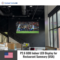 Mur vidéo LED d'intérieur Canbest V Gob Series P2.6 13.1x6.5ft (500x1000mm) – Écran d'affichage LED pour publicité en restaurant – Édition USA