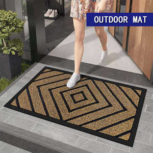 Alfombra de entrada moderna geométrica rectangular para exteriores, antideslizante, de fibra de viscosa absorbente, para uso doméstico. - Product Image 3